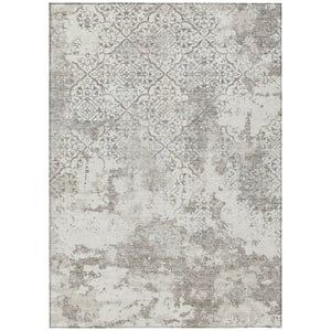 HomeRoots 5' Elegant Ivory Beige Taupe Floral Area Rug for Indoor and Outdoor Use – Easy Care, Durable Design 8' X 10' 586171