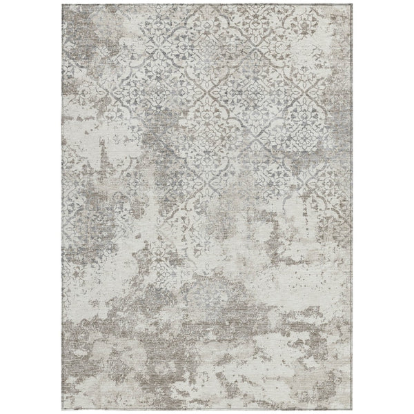Homeroots 3' Floral Washable Area Rug In Artichoke & Fern Green - Perfect For Indoor & Outdoor Spaces! 9' X 12' Polyester 586172