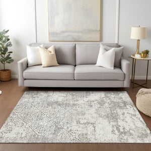 Homeroots 3' Floral Washable Area Rug In Artichoke & Fern Green - Perfect For Indoor & Outdoor Spaces! 9' X 12' Polyester 586172