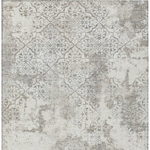 Homeroots 3' Floral Washable Area Rug In Artichoke & Fern Green - Perfect For Indoor & Outdoor Spaces! 10' X 14' Polyester 586173