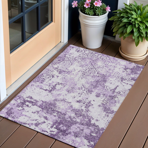 Homeroots 3' Floral Washable Area Rug In Artichoke & Fern Green - Perfect For Indoor & Outdoor Spaces! 3' X 5' Polyester 586174