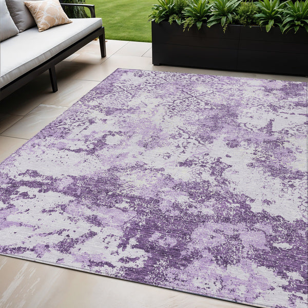 Homeroots 3' Floral Washable Area Rug In Artichoke & Fern Green - Perfect For Indoor & Outdoor Spaces! 5' X 8' Polyester 586175