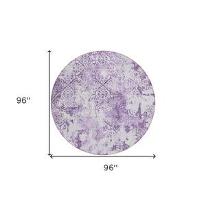 Homeroots 3' Floral Washable Area Rug In Artichoke & Fern Green - Perfect For Indoor & Outdoor Spaces! 8' Round Polyester 586176