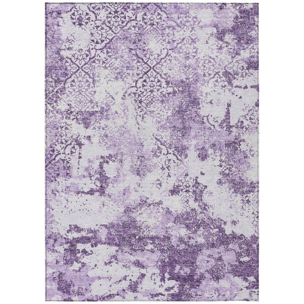 HomeRoots 9' Elegant Lavender Purple & Lilac Floral Area Rug – Durable, Washable, Indoor & Outdoor Use 9' X 12' 586178
