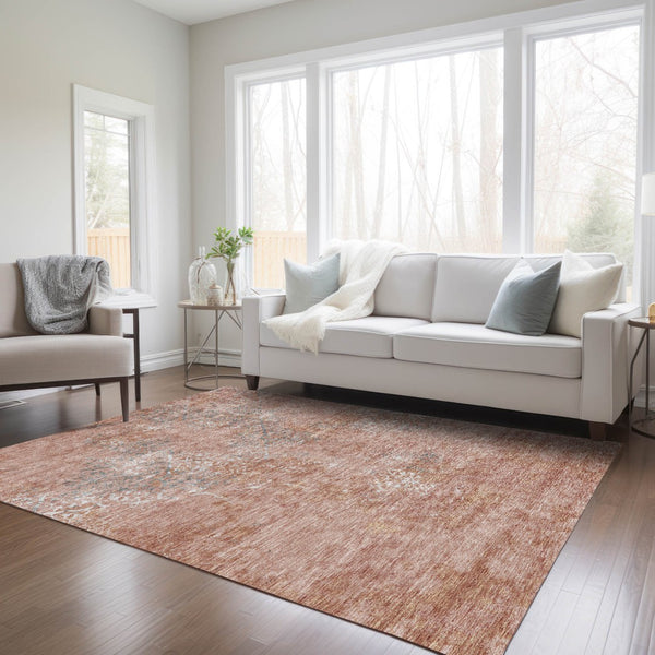 Homeroots 3' Floral Washable Area Rug In Artichoke & Fern Green - Perfect For Indoor & Outdoor Spaces! 3' X 5' Polyester 586180