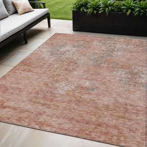 Homeroots 3' Floral Washable Area Rug In Artichoke & Fern Green - Perfect For Indoor & Outdoor Spaces! 5' X 8' Polyester 586181