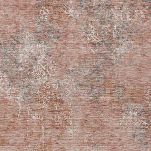 Homeroots 3' Floral Washable Area Rug In Artichoke & Fern Green - Perfect For Indoor & Outdoor Spaces! 5' X 8' Polyester 586181