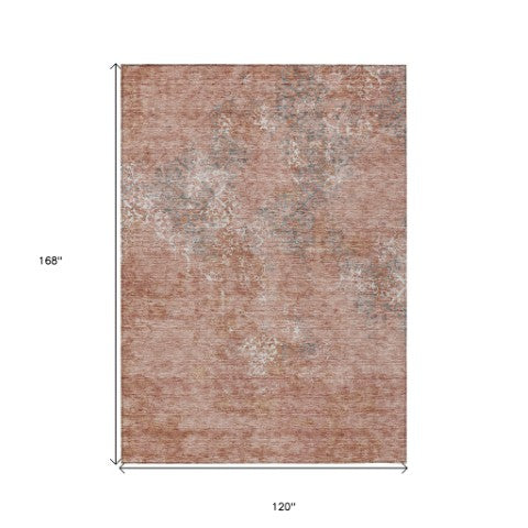 Homeroots 3' Floral Washable Area Rug In Artichoke & Fern Green - Perfect For Indoor & Outdoor Spaces! 10' X 14' Polyester 586185