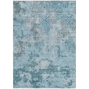 Homeroots 3' Floral Washable Area Rug In Artichoke & Fern Green - Perfect For Indoor & Outdoor Spaces! 5' X 8' Polyester 586187