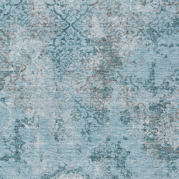 Homeroots 3' Floral Washable Area Rug In Artichoke & Fern Green - Perfect For Indoor & Outdoor Spaces! 5' X 8' Polyester 586187