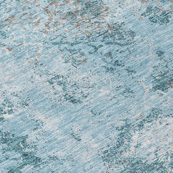 Homeroots 3' Floral Washable Area Rug In Artichoke & Fern Green - Perfect For Indoor & Outdoor Spaces! 8' Round Polyester 586188