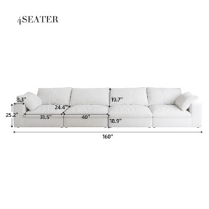 English Elm Cloud Modular Sectional Sofa - Luxurious Thick Cushions, Versatile Design For Modern Living Spaces W2824S00017