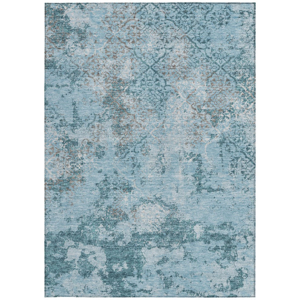 Homeroots 3' Floral Washable Area Rug In Artichoke & Fern Green - Perfect For Indoor & Outdoor Spaces! 9' X 12' Polyester 586190