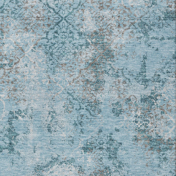 Homeroots 3' Floral Washable Area Rug In Artichoke & Fern Green - Perfect For Indoor & Outdoor Spaces! 10' X 14' Polyester 586191