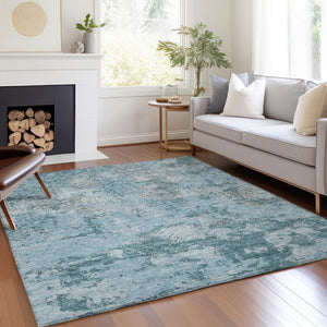 Homeroots 3' Floral Washable Area Rug In Artichoke & Fern Green - Perfect For Indoor & Outdoor Spaces! 10' X 14' Polyester 586191