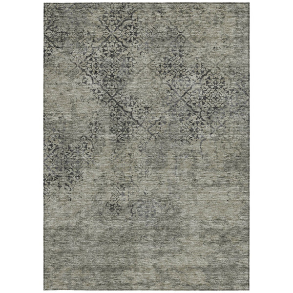 Homeroots 3' Floral Washable Area Rug In Artichoke & Fern Green - Perfect For Indoor & Outdoor Spaces! 3' X 5' Polyester 586192