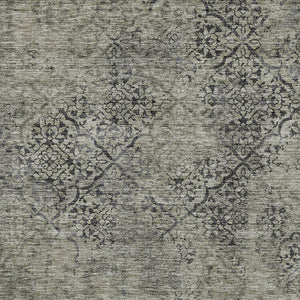 Homeroots 3' Floral Washable Area Rug In Artichoke & Fern Green - Perfect For Indoor & Outdoor Spaces! 3' X 5' Polyester 586192