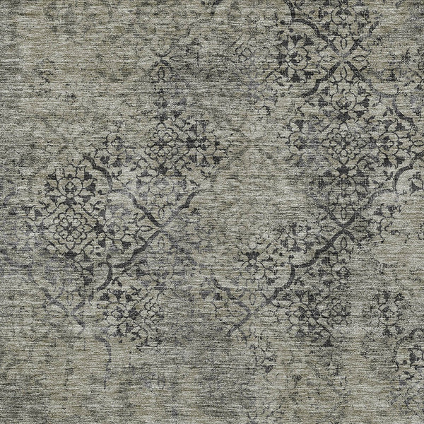 Homeroots 3' Floral Washable Area Rug In Artichoke & Fern Green - Perfect For Indoor & Outdoor Spaces! 3' X 5' Polyester 586192