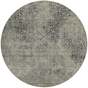 Homeroots 3' Floral Washable Area Rug In Artichoke & Fern Green - Perfect For Indoor & Outdoor Spaces! 8' Round Polyester 586194