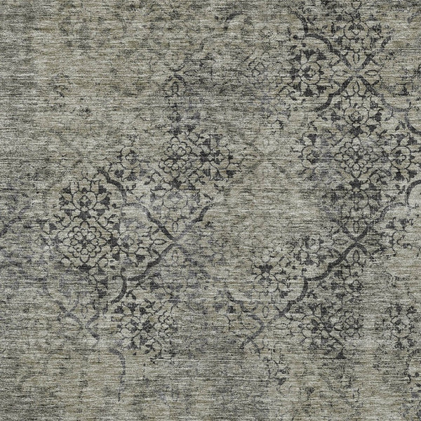 Homeroots 3' Floral Washable Area Rug In Artichoke & Fern Green - Perfect For Indoor & Outdoor Spaces! 8' X 10' Polyester 586195