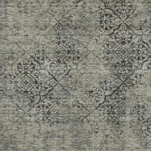 Homeroots 3' Floral Washable Area Rug In Artichoke & Fern Green - Perfect For Indoor & Outdoor Spaces! 9' X 12' Polyester 586196