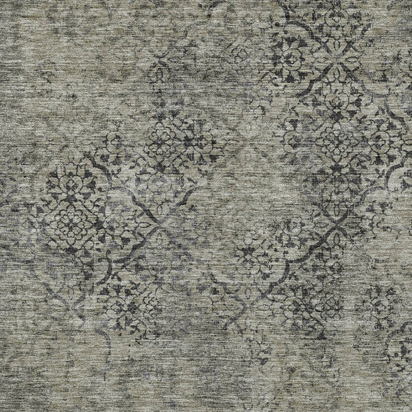Homeroots 3' Floral Washable Area Rug In Artichoke & Fern Green - Perfect For Indoor & Outdoor Spaces! 9' X 12' Polyester 586196