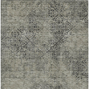 Homeroots 3' Floral Washable Area Rug In Artichoke & Fern Green - Perfect For Indoor & Outdoor Spaces! 10' X 14' Polyester 586197