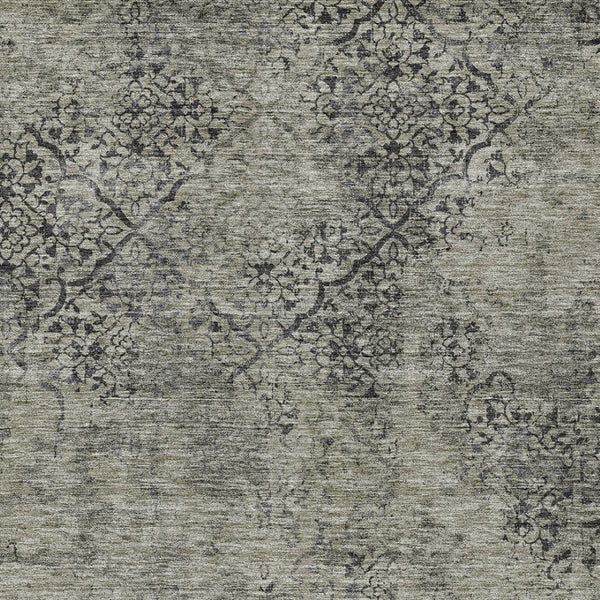 Homeroots 3' Floral Washable Area Rug In Artichoke & Fern Green - Perfect For Indoor & Outdoor Spaces! 10' X 14' Polyester 586197