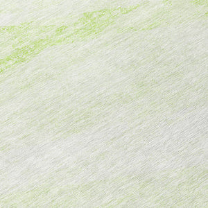 Homeroots 3' Abstract Washable Area Rug In Artichoke Green And Ivory - Perfect For Indoor And Outdoor Spaces 8' Round Polyester 586200