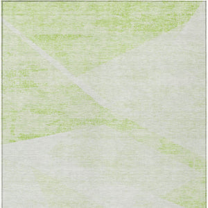 Homeroots 3' Abstract Washable Area Rug In Artichoke Green And Ivory - Perfect For Indoor And Outdoor Spaces 8' X 10' Polyester 586201