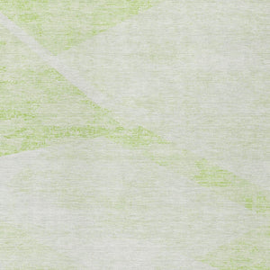 Homeroots 3' Abstract Washable Area Rug In Artichoke Green And Ivory - Perfect For Indoor And Outdoor Spaces 9' X 12' Polyester 586202