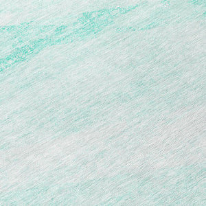 Homeroots 3' Abstract Washable Area Rug In Artichoke Green And Ivory - Perfect For Indoor And Outdoor Spaces 8' Round Polyester 586206