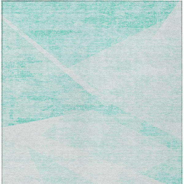 Homeroots 3' Abstract Washable Area Rug In Artichoke Green And Ivory - Perfect For Indoor And Outdoor Spaces 8' X 10' Polyester 586207