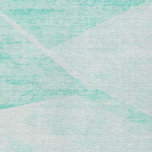 Homeroots 3' Abstract Washable Area Rug In Artichoke Green And Ivory - Perfect For Indoor And Outdoor Spaces 8' X 10' Polyester 586207