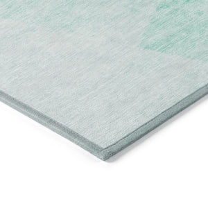 Homeroots 3' Abstract Washable Area Rug In Artichoke Green And Ivory - Perfect For Indoor And Outdoor Spaces 9' X 12' Polyester 586208