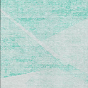 Homeroots 3' Abstract Washable Area Rug In Artichoke Green And Ivory - Perfect For Indoor And Outdoor Spaces 10' X 14' Polyester 586209