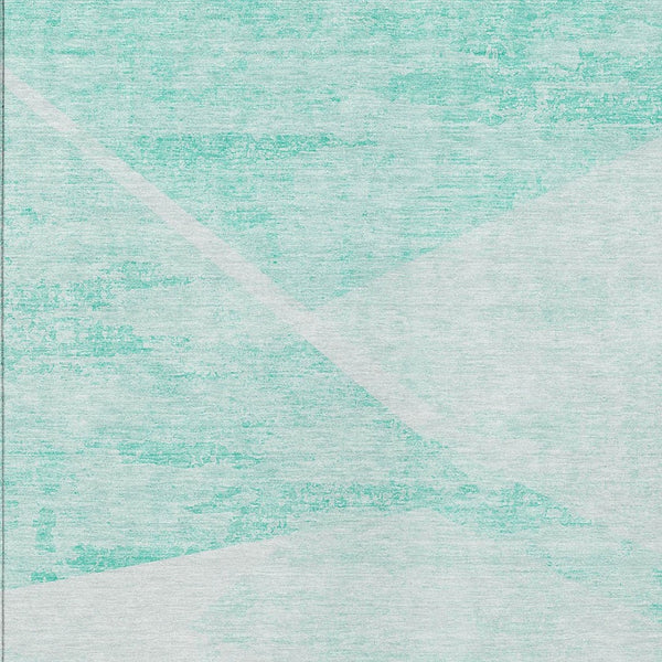 Homeroots 3' Abstract Washable Area Rug In Artichoke Green And Ivory - Perfect For Indoor And Outdoor Spaces 10' X 14' Polyester 586209