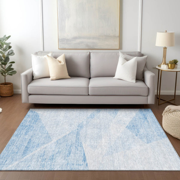 Homeroots 3' Abstract Washable Area Rug In Artichoke Green And Ivory - Perfect For Indoor And Outdoor Spaces 3' X 5' Polyester 586210