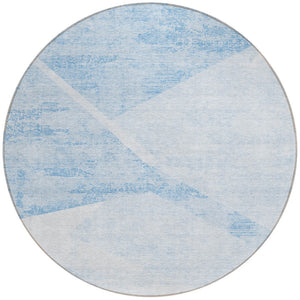 Homeroots 3' Abstract Washable Area Rug In Artichoke Green And Ivory - Perfect For Indoor And Outdoor Spaces 8' Round Polyester 586212