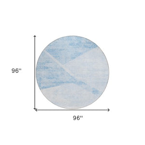 Homeroots 3' Abstract Washable Area Rug In Artichoke Green And Ivory - Perfect For Indoor And Outdoor Spaces 8' Round Polyester 586212