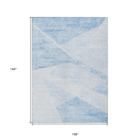 Homeroots 3' Abstract Washable Area Rug In Artichoke Green And Ivory - Perfect For Indoor And Outdoor Spaces 9' X 12' Polyester 586214