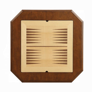 English Elm Square Cherry Finished Game Table with Turned Pedestal Base for Study or Library B016P314075