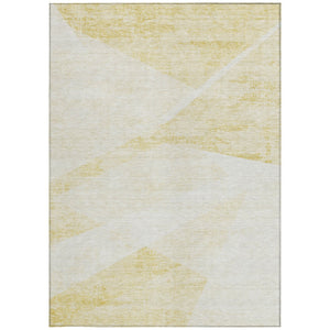 Homeroots 3' Abstract Washable Area Rug In Artichoke Green And Ivory - Perfect For Indoor And Outdoor Spaces 3' X 5' Polyester 586216