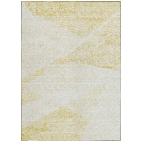 Homeroots 3' Abstract Washable Area Rug In Artichoke Green And Ivory - Perfect For Indoor And Outdoor Spaces 3' X 5' Polyester 586216