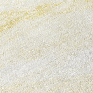 Homeroots 3' Abstract Washable Area Rug In Artichoke Green And Ivory - Perfect For Indoor And Outdoor Spaces 8' Round Polyester 586218