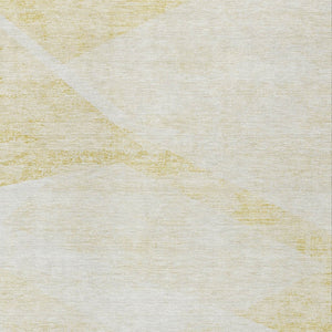 Homeroots 3' Abstract Washable Area Rug In Artichoke Green And Ivory - Perfect For Indoor And Outdoor Spaces 9' X 12' Polyester 586220