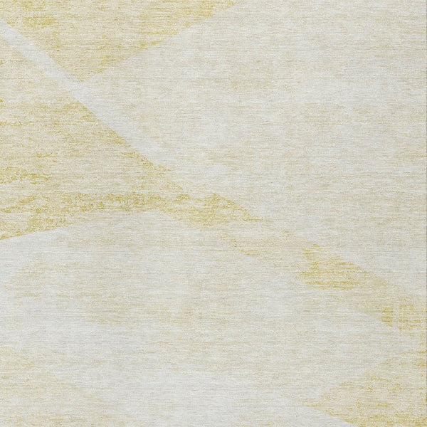 Homeroots 3' Abstract Washable Area Rug In Artichoke Green And Ivory - Perfect For Indoor And Outdoor Spaces 9' X 12' Polyester 586220