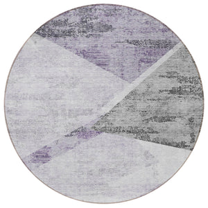 Homeroots 3' Abstract Washable Area Rug In Artichoke Green And Ivory - Perfect For Indoor And Outdoor Spaces 8' Round Polyester 586230