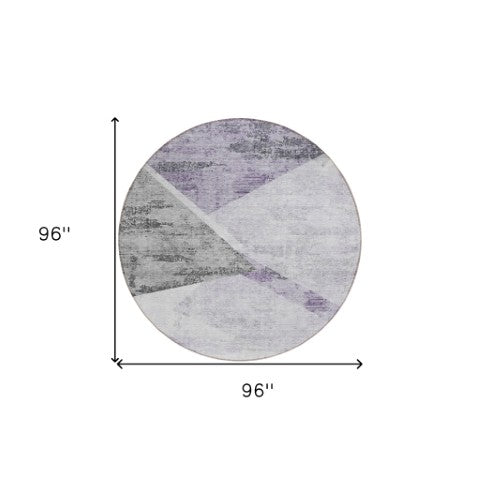 Homeroots 3' Abstract Washable Area Rug In Artichoke Green And Ivory - Perfect For Indoor And Outdoor Spaces 8' Round Polyester 586230