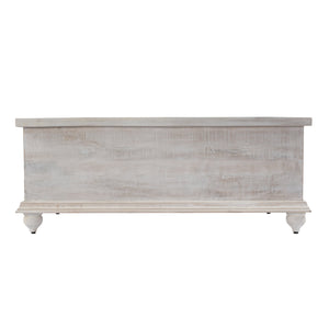 Butler Specialty Chipping Rustic 6 Drawer Solid Wood Trunk Coffee Table With Distressed Finish For Stylish Storage White Mango,Iron 5862329-butler